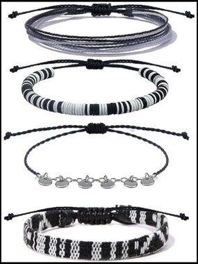 Handmade Braided Adjustable Anklet Set Boho Surfer Beach String Bracelet